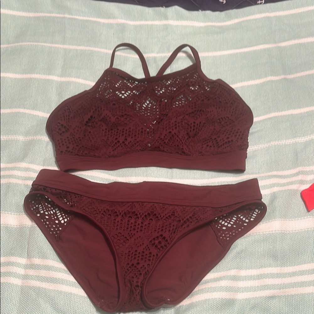 Adore Me Brown Bikini Set with Elegant Lace Details